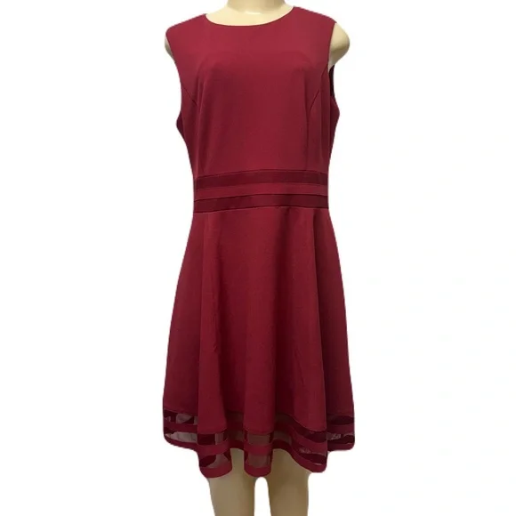 Calvin Klein Burgundy Sleeveless Mini Dress - Picture 2 of 5